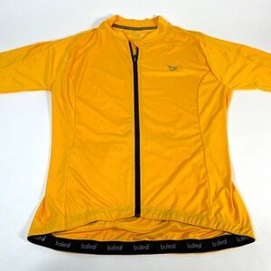 Baleaf Men's Cycling Jersey, Short‎ Sleeve, Size Large, Yellow with Full Zip
